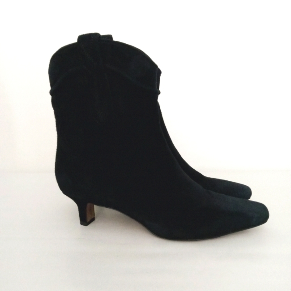 SAM EDELMAN Taryn Western Cowboy Black Leather Embroidered Boots Women's Size 6